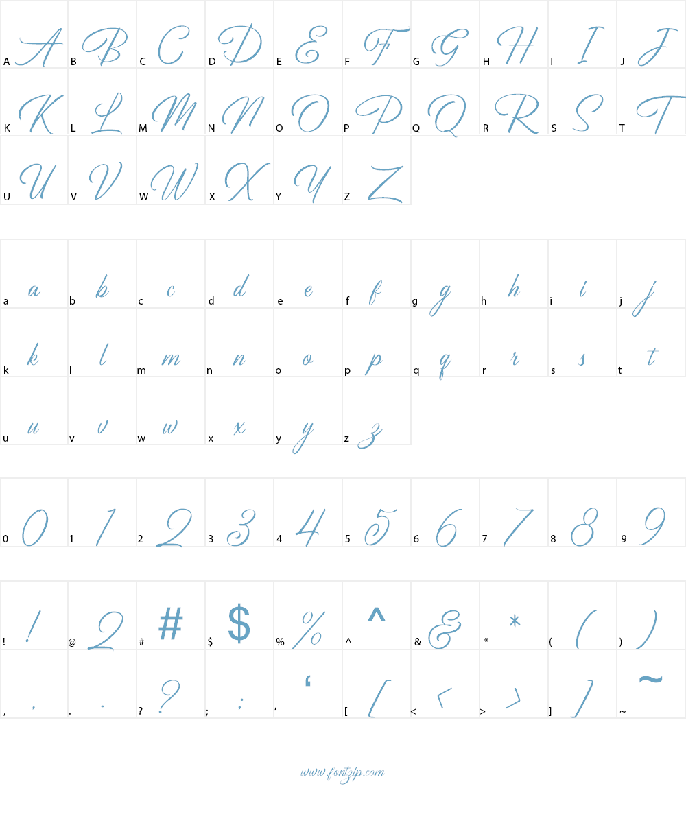 Birmingham Script DEMO Font Character
